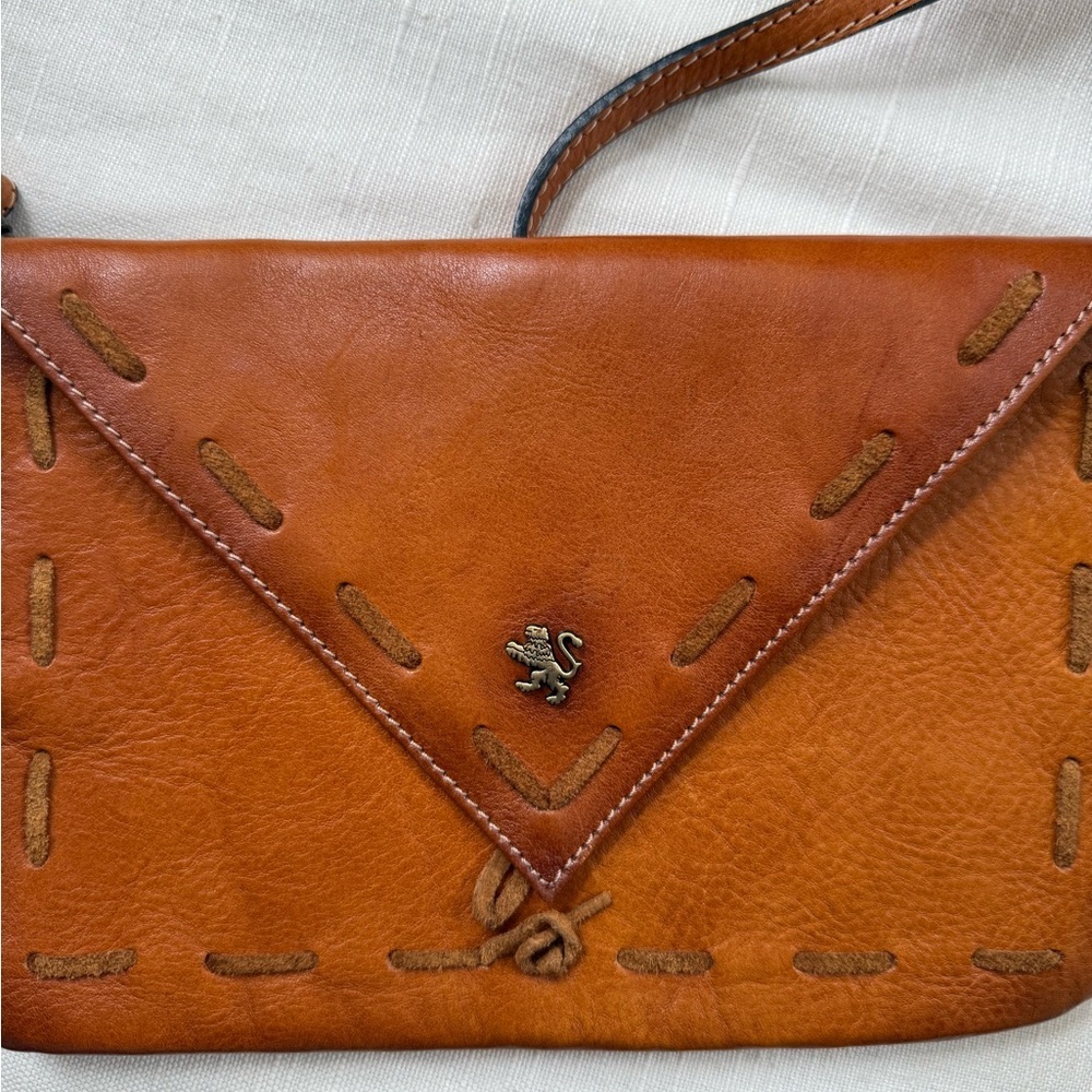 Pratesi Firenze brown Leather crossbody clutch bag made in Italy - Picture 2 of 8